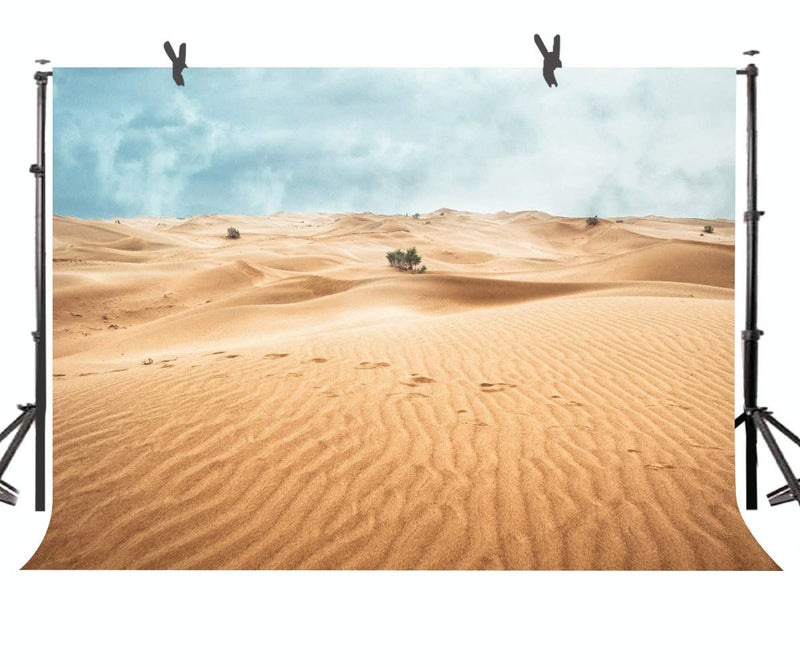 SSCSTS STS 9x6ft Desert Landscape Photography Backdrop Sand Dunes Sparse Green Shrub Plant Trees Blue Sky Natural Scenery Background BJZYSS23 - Image 4